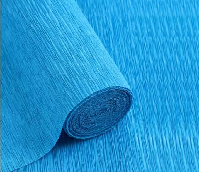 LCREATE LCREATE LCREATE Crepe Paper Roll 8.2ft Long 17 Inch Wide for Wedding Ceremony Various Large Festivals Decoration (Blue) - Image 1